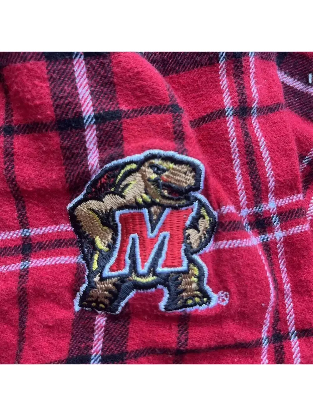 University of Maryland Terps Plaid Flannel Pajamas Size Med